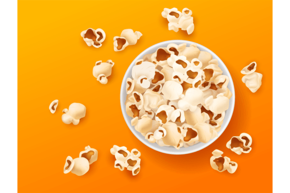 Download Popcorn Top View. Realistic Snacks in Pa - Top Collection