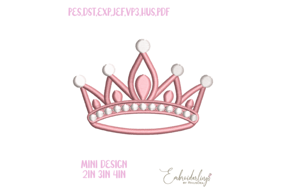Download Mini Princess Crown Embroidery Design - Embroidery design Collection