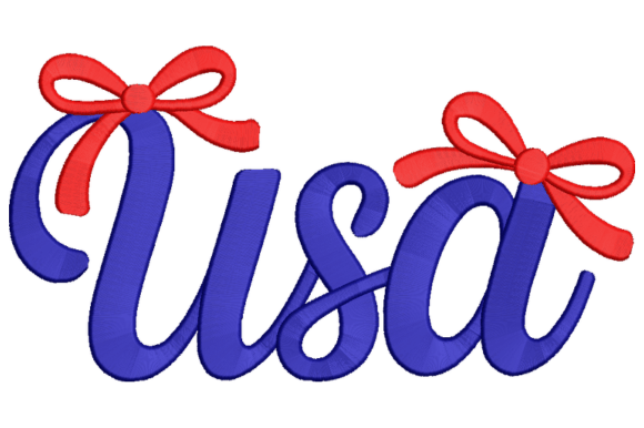 Download USA Bow Embroidery Design - Embroidery design Collection