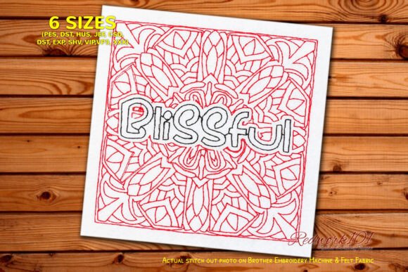 Download Blissful Word Embroidery Design - Embroidery design Collection