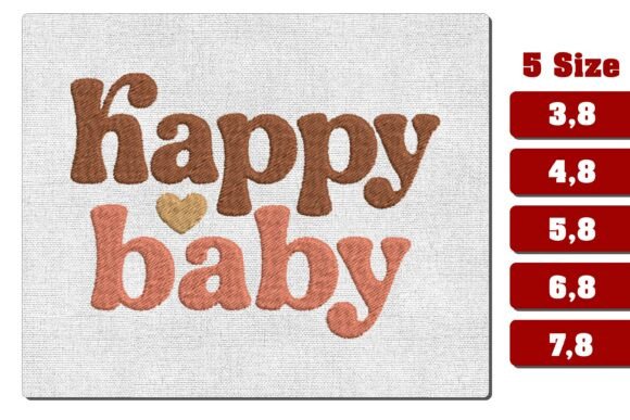 Download Happy Baby Heart Machine Embroidery File - Machine embroidery file Collection