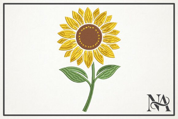Download Detailed Sunflower Embroidery Design - Embroidery design Collection