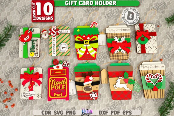 Download Christmas Gift Card Holders Laser Cut - Card Collection