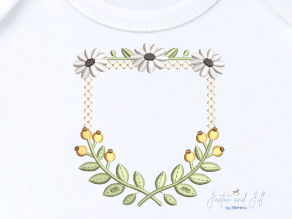 Download Daisy Monogram Frame Embroidery Design - Embroidery design Collection