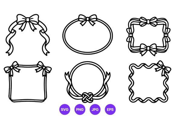 Download Ribbon Bow Decorative Frame Vector Set - Premium Bundle