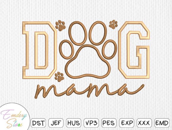 Download Dog Mama Embroidery Design - Embroidery design Collection