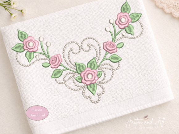 Download Rose Neckline Machine Embroidery Design - Embroidery design Collection