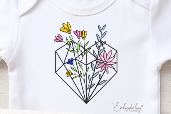 Download Floral Heart Embroidery Design - Embroidery design Collection