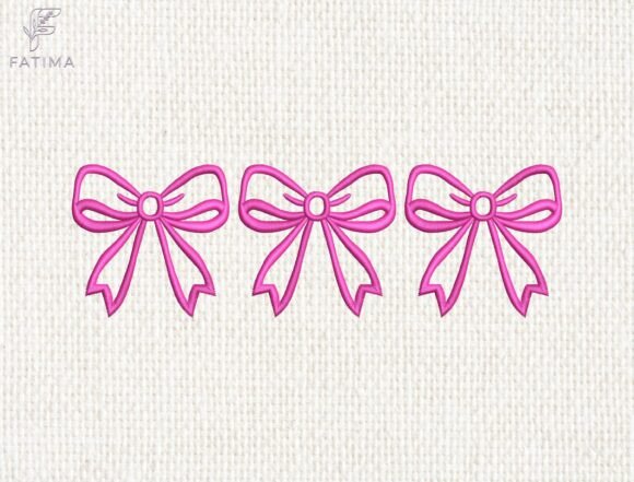 Download Cute Pink Bow Embroidery Design - Embroidery design Collection