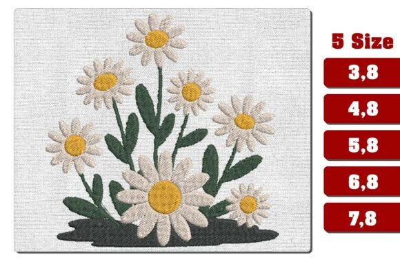 Download Daisy Wildflower Machine Embroidery File - Machine embroidery file Collection