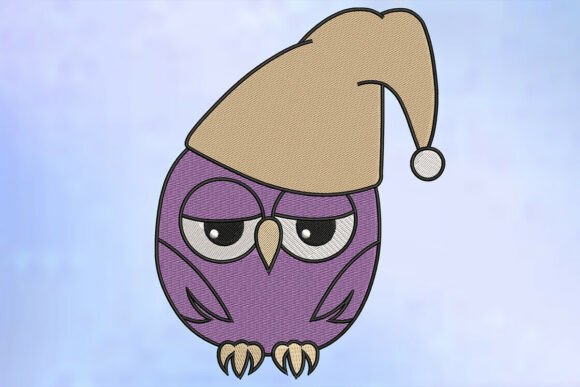Download Sleepy Owl Embroidery Design - Embroidery design Collection