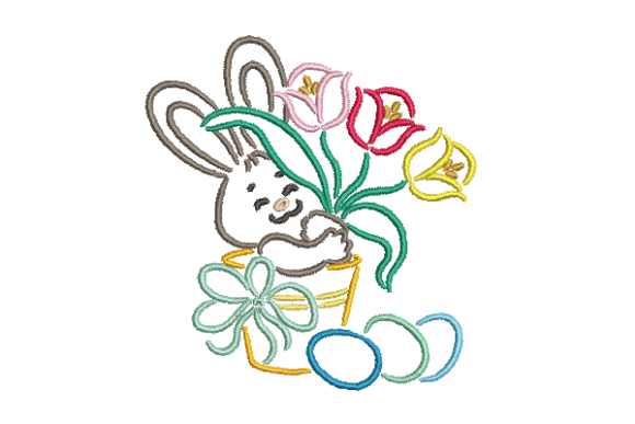 Download Bunny Easter Embroidery Design - Embroidery design Collection