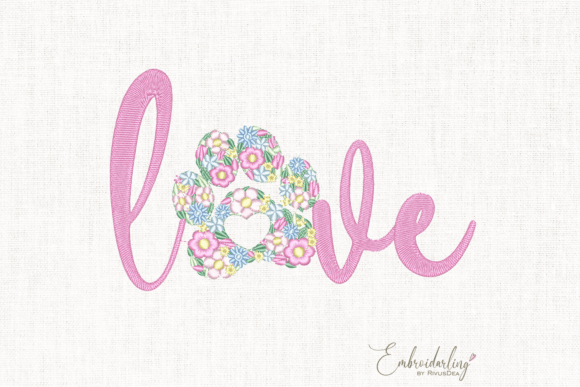 Download Floral Paw Print Love Embroidery Designs - Embroidery design Collection