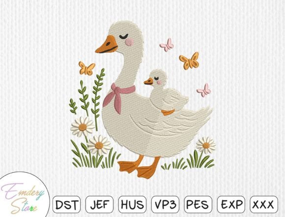 Download Mama Goose &amp; Gosling Embroidery Design - Embroidery design Collection