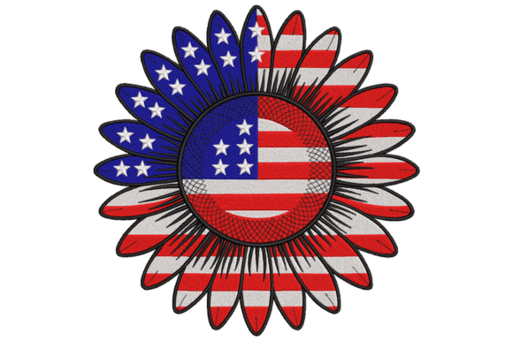 Download Patriotic Sunflower Embroidery Design - Embroidery design Collection