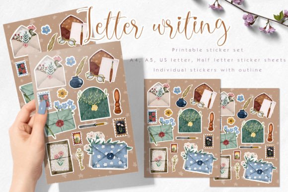 Download Vintage Letter Writing Sticker Pack - Writing Collection