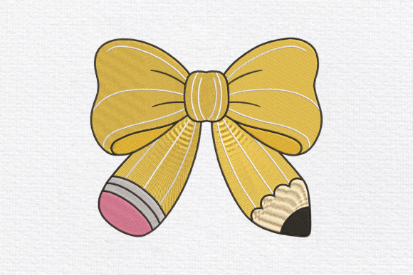 Download Pencil Bow Embroidery Design - Embroidery design Collection