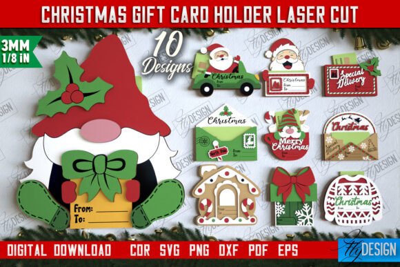 Download Christmas Gift Card Holders Bundle | CNC - Card Collection